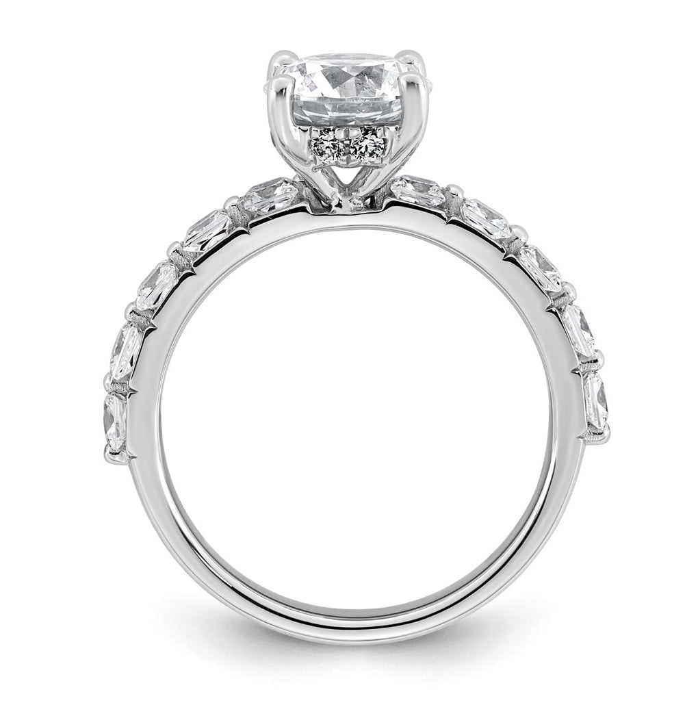 14k White Gold 2 1/2 carat Certified Lab Grown Diamond VS+ F+ Round Complete Engagement Ring