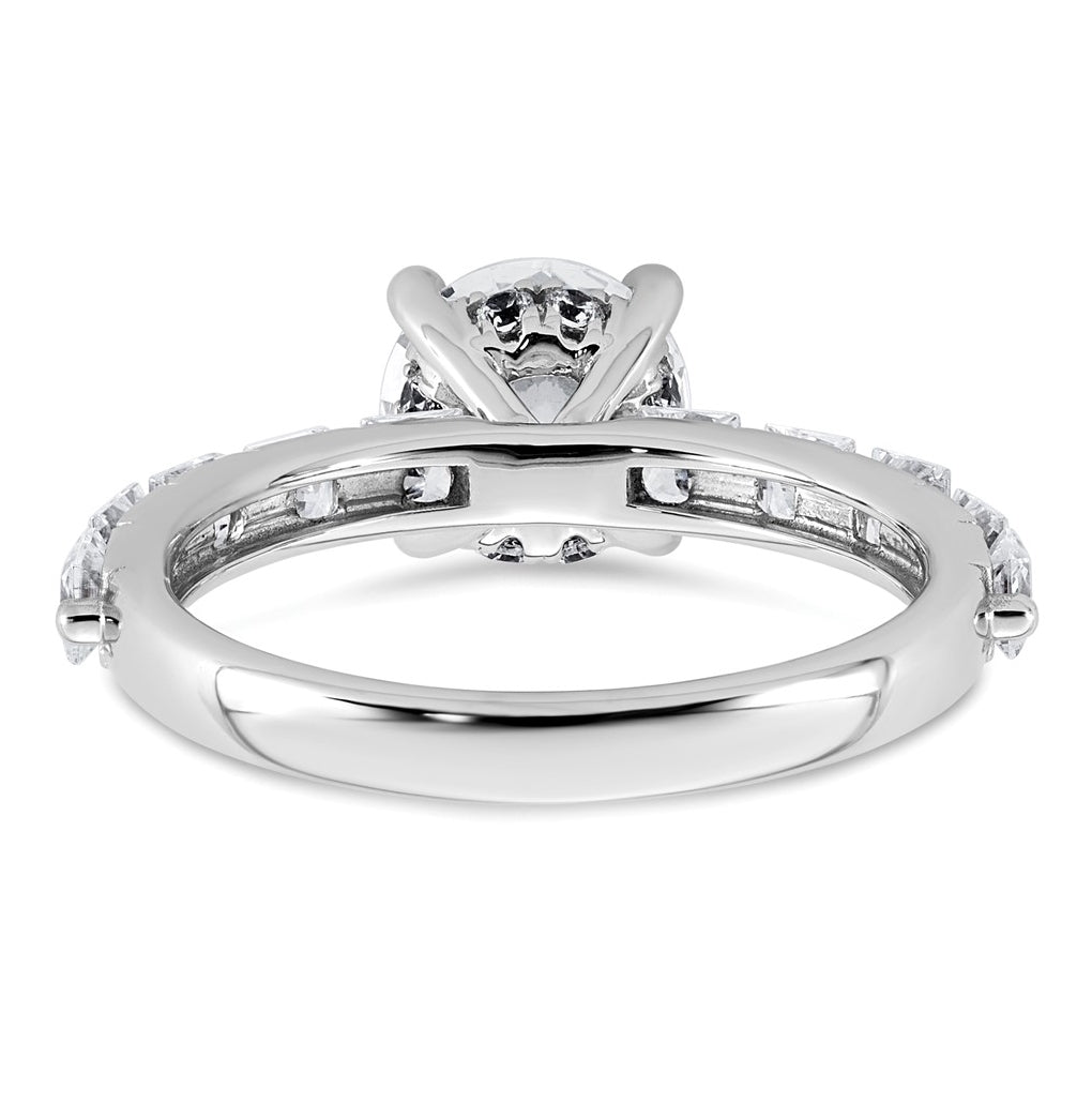 14k White Gold 2 1/2 carat Certified Lab Grown Diamond VS+ F+ Round Complete Engagement Ring