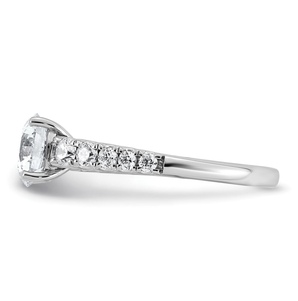 14k White Gold 2 Certified Lab Grown Diamond VS+ F+ Round Complete Engagement Ring