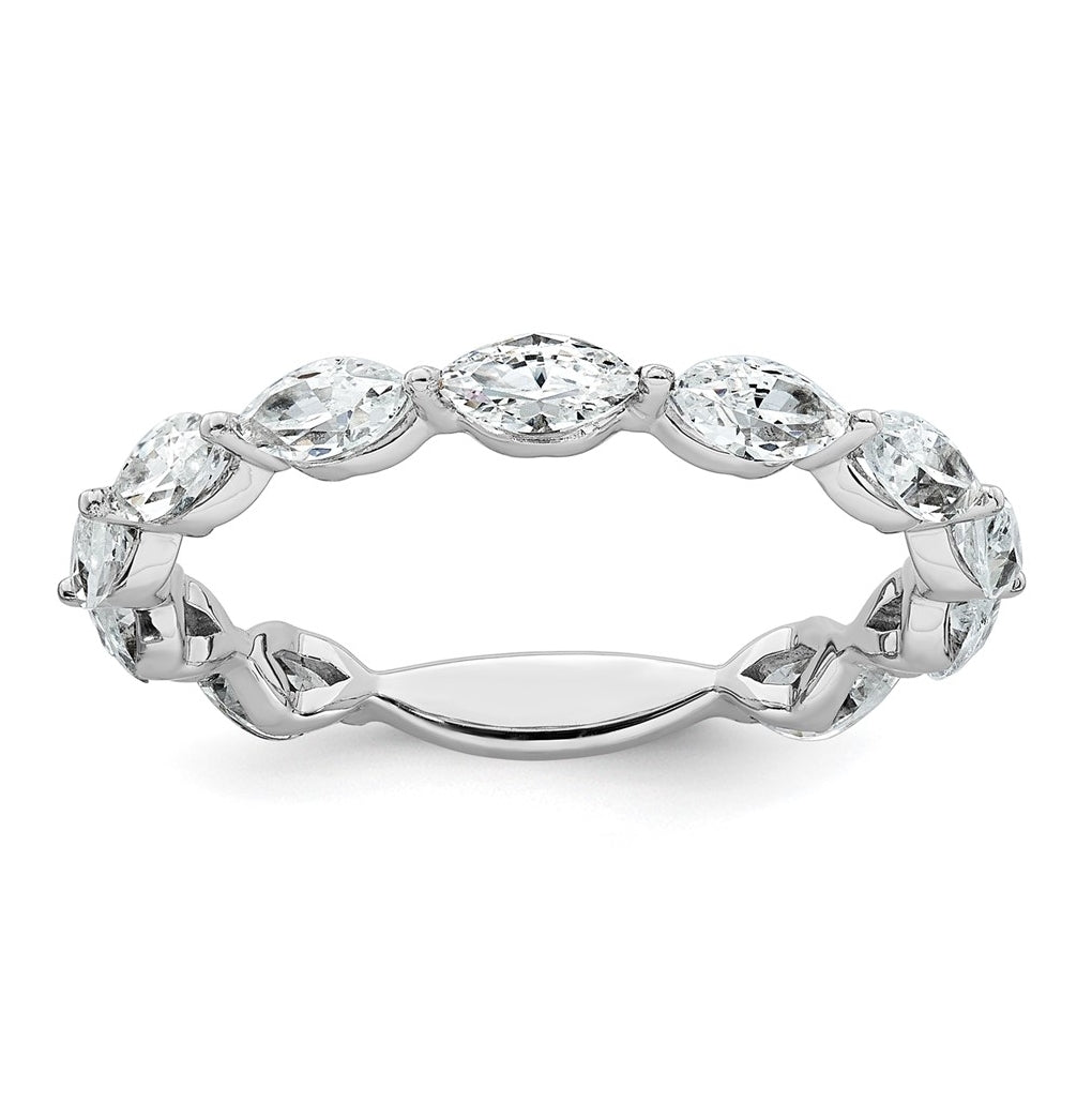 14k White Gold 1 1/5 carat Lab Grown Diamond VS+ F+ Complete Wedding Band