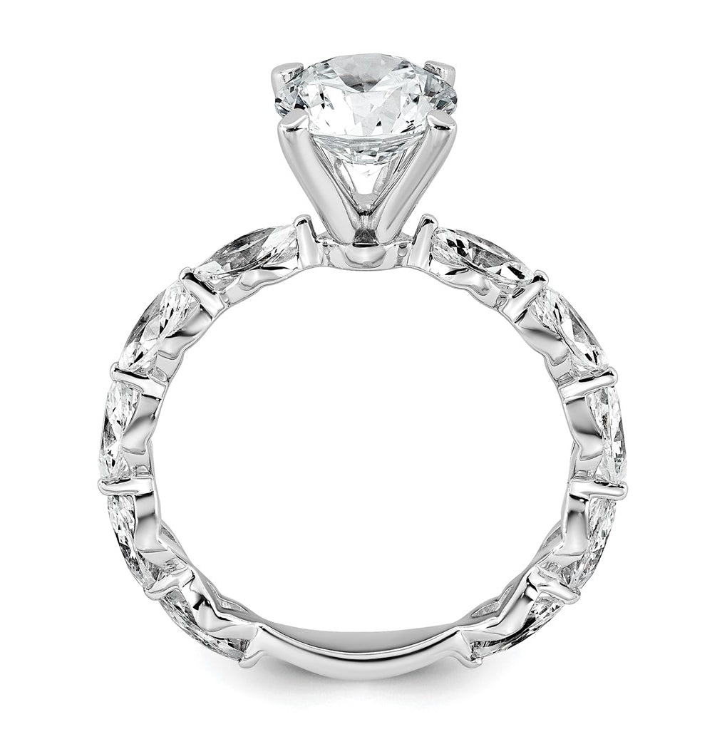 14k White Gold 2 5/8 carat Certified Lab Grown Diamond VS+ F+ Round Complete Engagement Ring