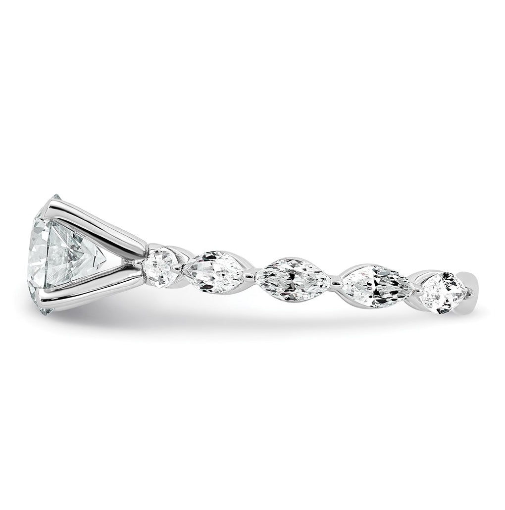 14k White Gold 2 5/8 carat Certified Lab Grown Diamond VS+ F+ Round Complete Engagement Ring