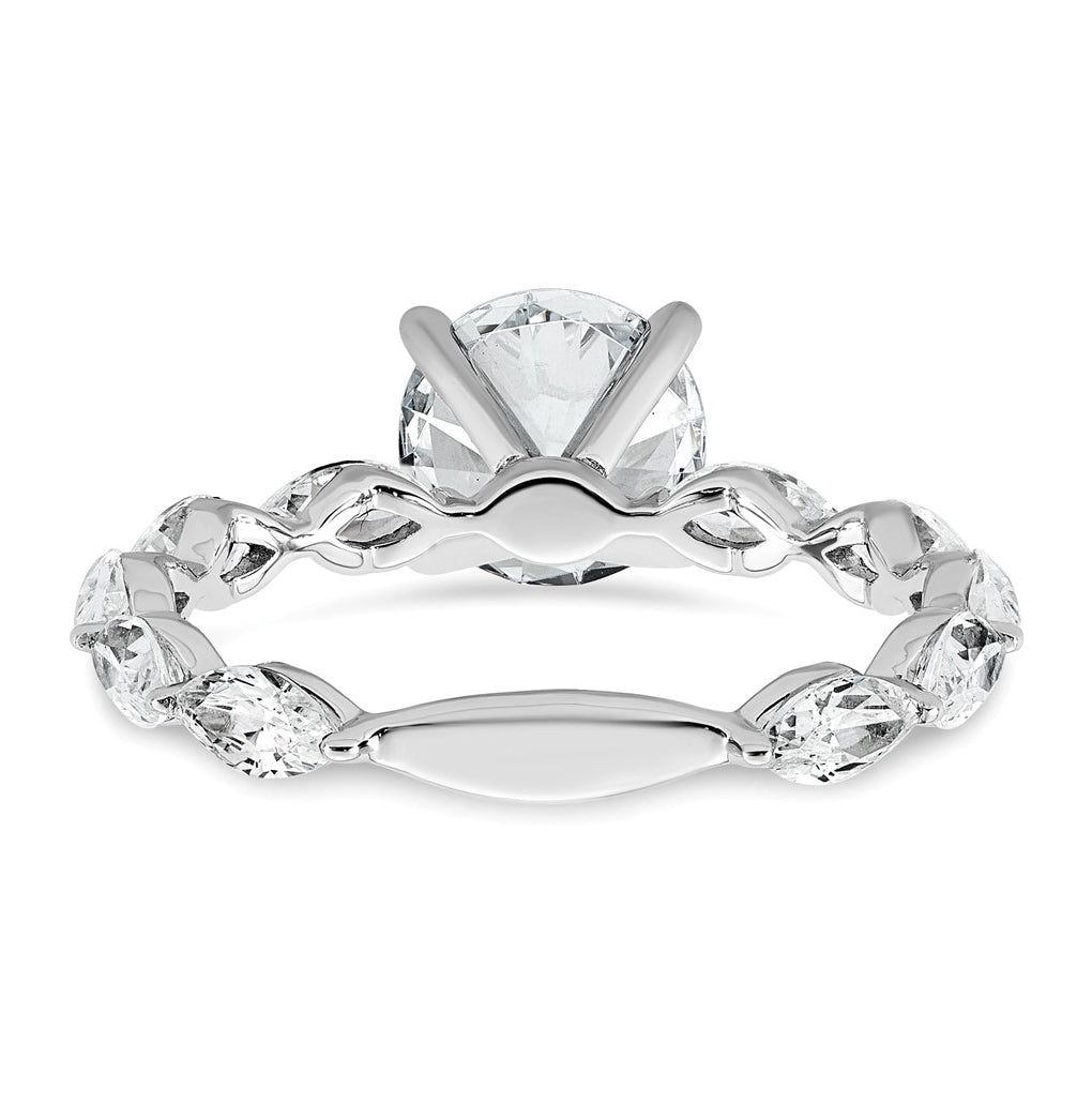 14k White Gold 2 5/8 carat Lab Grown Diamond VS+ F+ Round Complete Engagement Ring