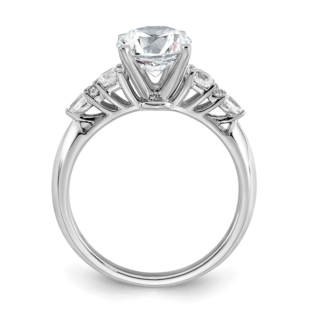 14k White Gold 1 3/4 carat Certified Lab Grown Diamond VS+ F+ Round Complete Engagement Ring