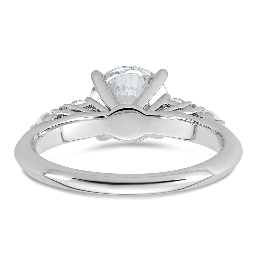 14k White Gold 1 3/4 carat Certified Lab Grown Diamond VS+ F+ Round Complete Engagement Ring