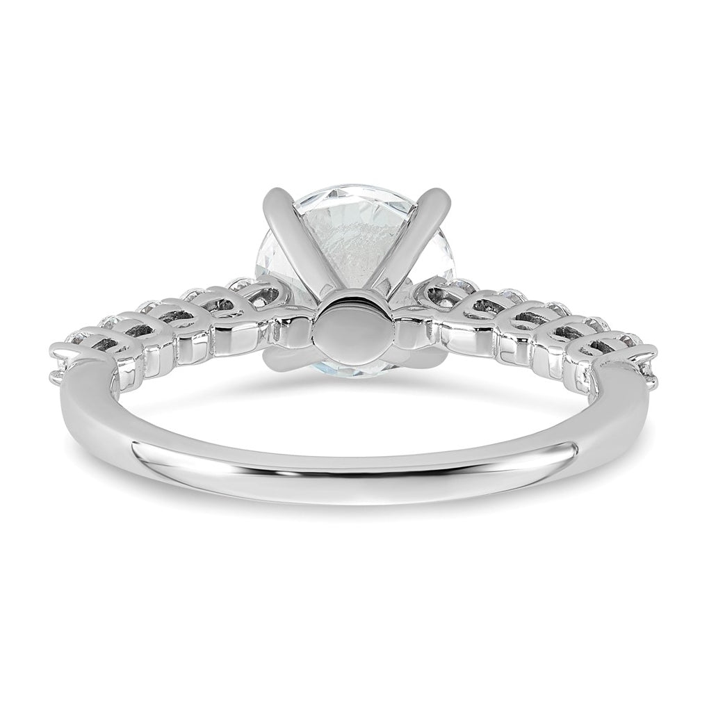 14k White Gold 1 7/8 carat Lab Grown Diamond VS+ F+ Round Complete Engagement Ring