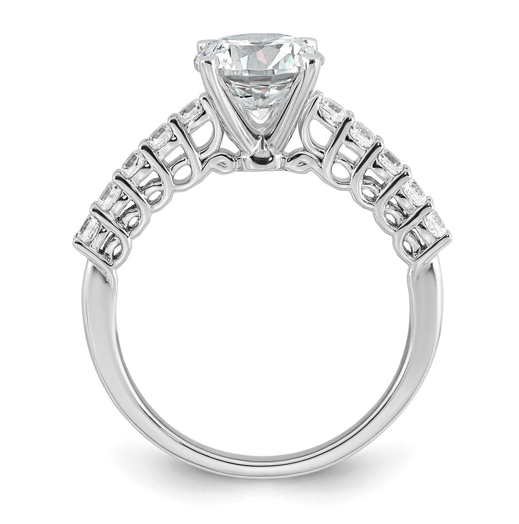 14k White Gold 1 7/8 carat Certified Lab Grown Diamond VS+ F+ Round Complete Engagement Ring