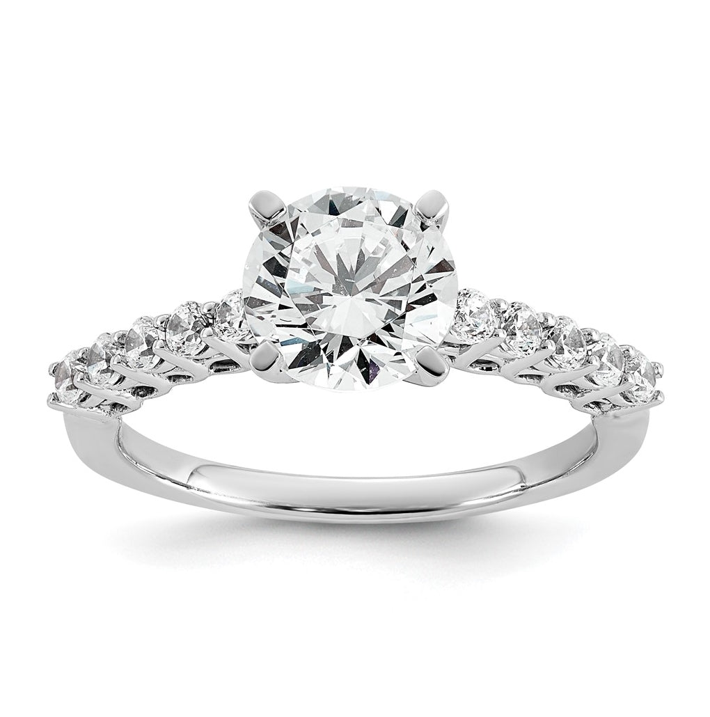 14k White Gold 1 7/8 carat Certified Lab Grown Diamond VS+ F+ Round Complete Engagement Ring