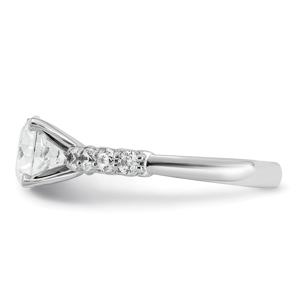 14k White Gold 1 7/8 carat Lab Grown Diamond VS+ F+ Round Complete Engagement Ring