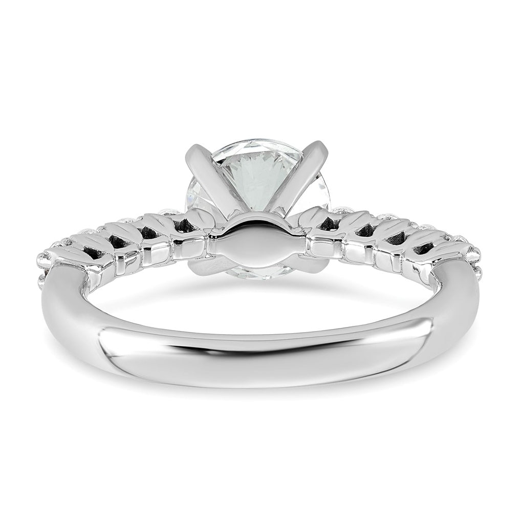 14k White Gold 1 7/8 carat Lab Grown Diamond VS+ F+ Round Complete Engagement Ring