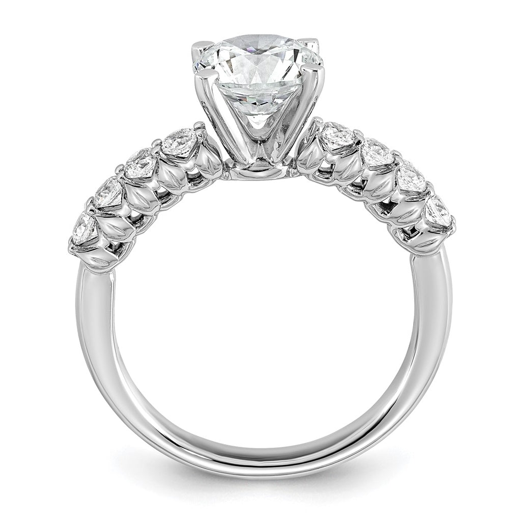 14k White Gold 1 7/8 carat Certified Lab Grown Diamond VS+ F+ Round Complete Engagement Ring