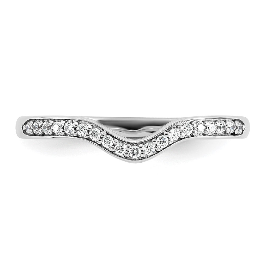14k White Gold 1/10 carat Lab Grown Diamond VS+ F+ Complete Wedding Band