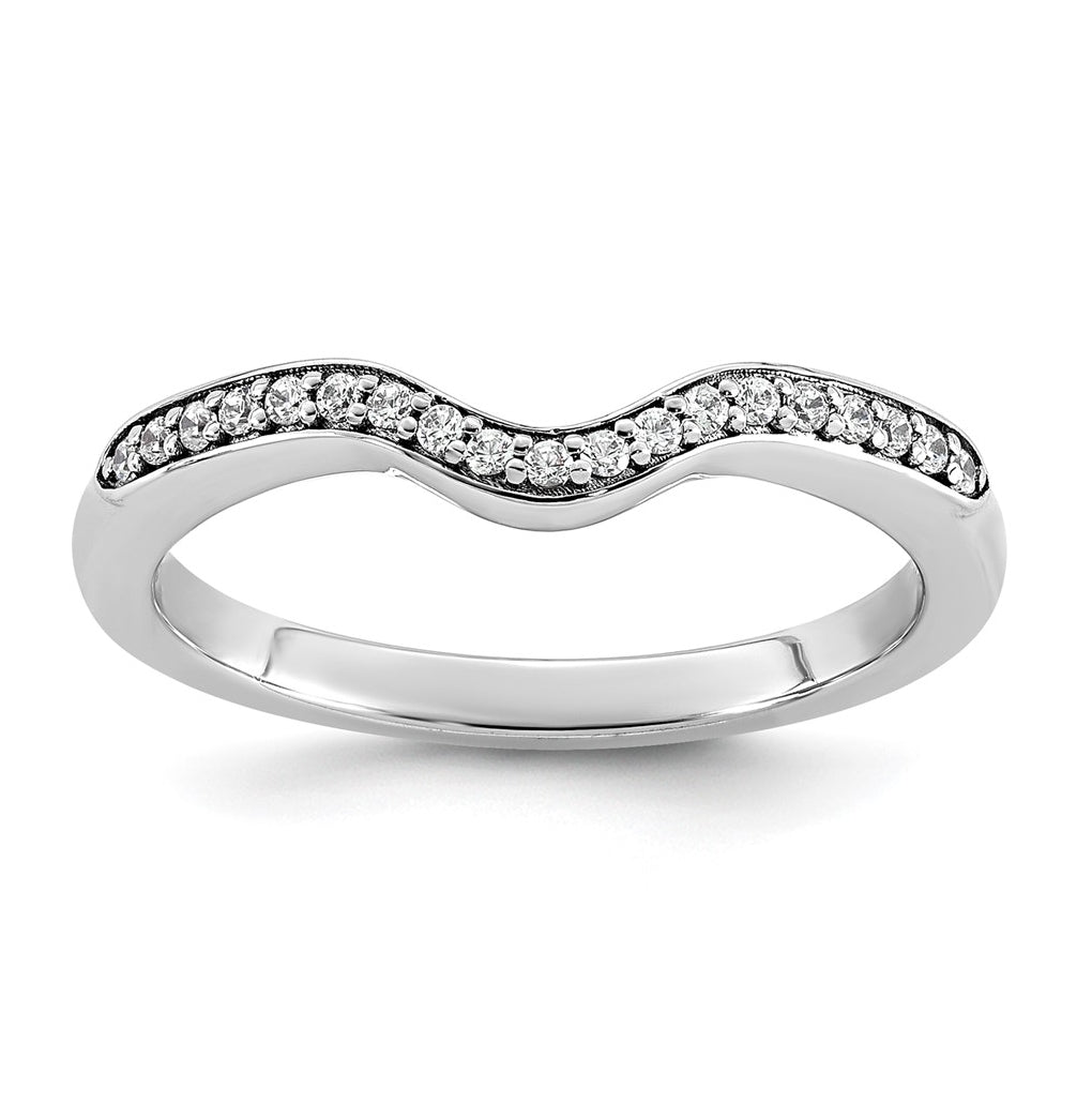 14k White Gold 1/10 carat Lab Grown Diamond VS+ F+ Complete Wedding Band