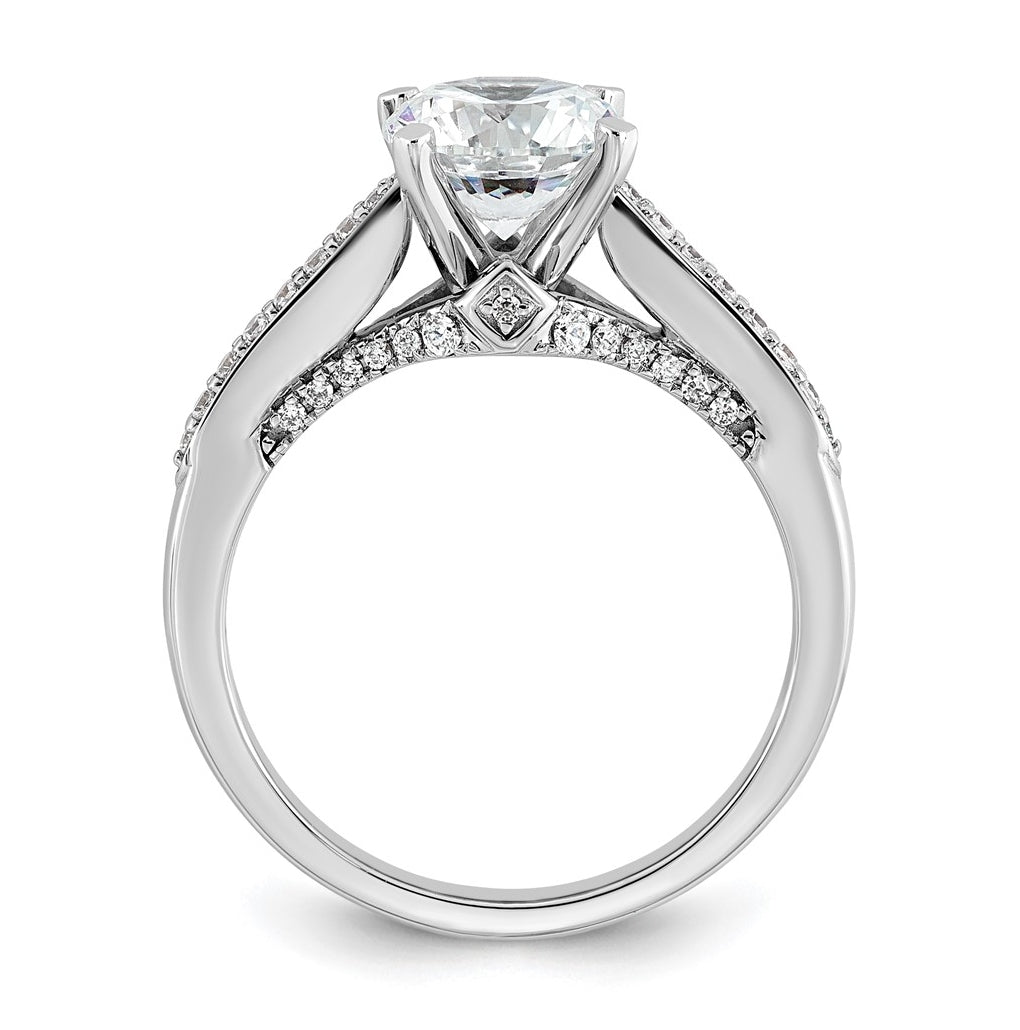 14k White Gold 1 3/4 carat Certified Lab Grown Diamond VS+ F+ Round Complete Engagement Ring