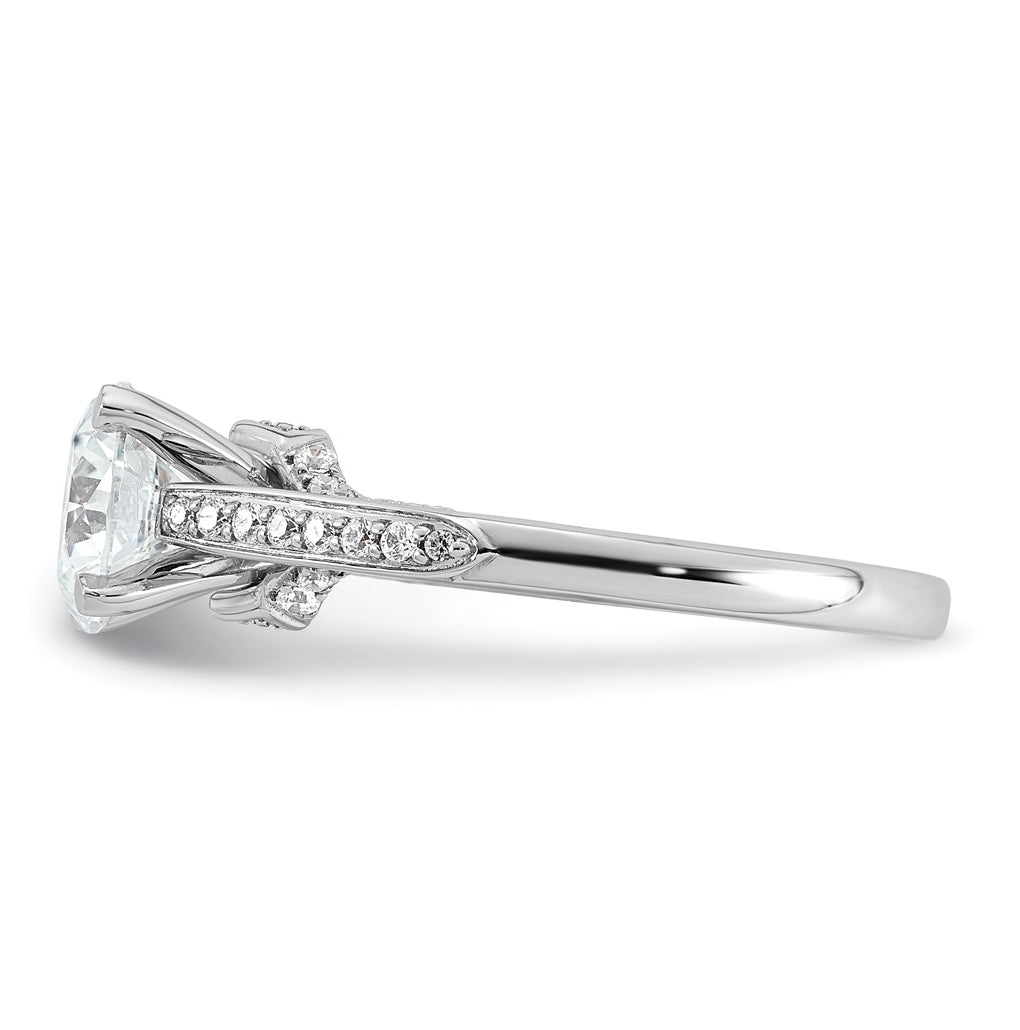 14k White Gold 1 3/4 carat Certified Lab Grown Diamond VS+ F+ Round Complete Engagement Ring