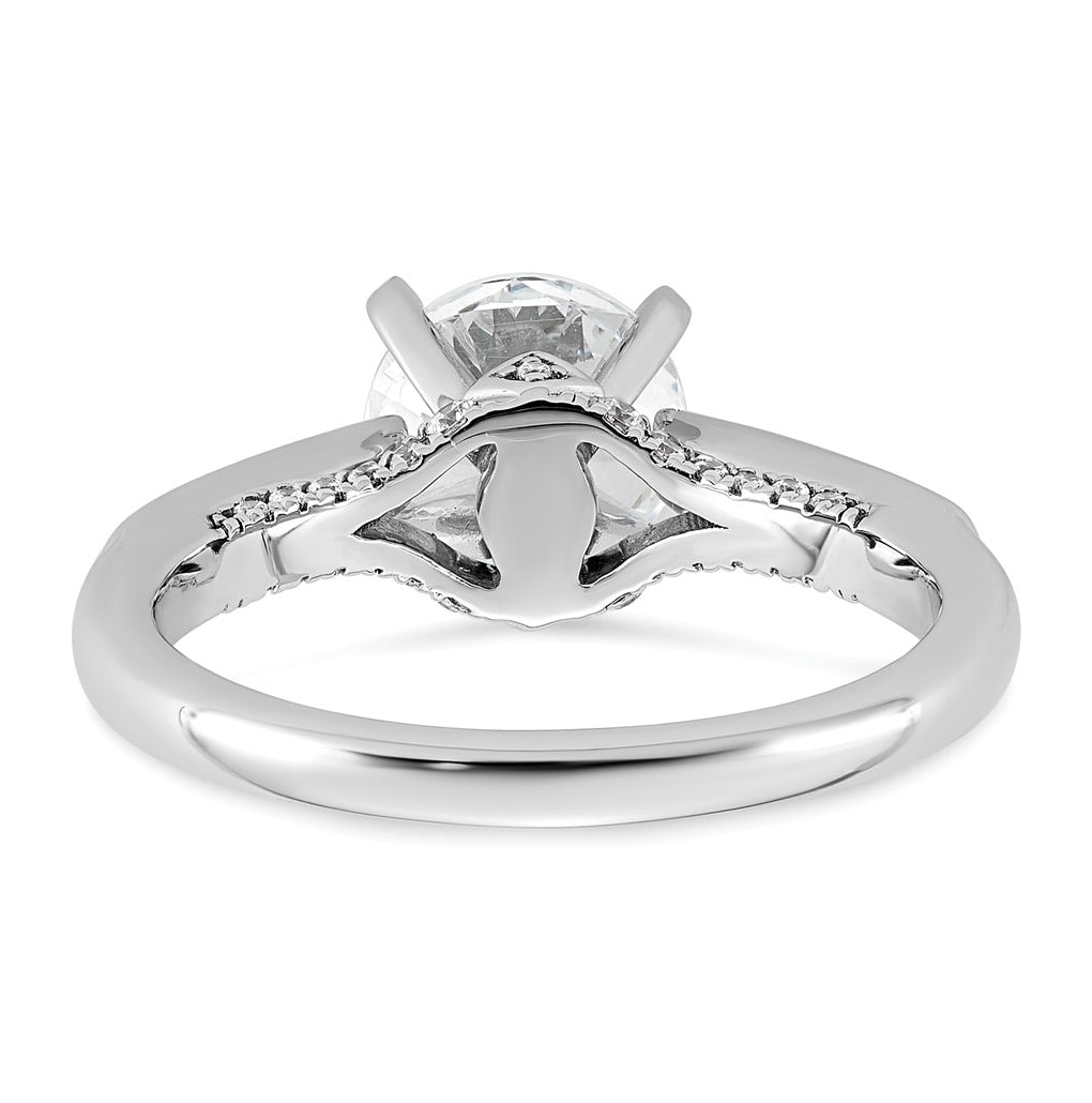 14k White Gold 1 3/4 carat Certified Lab Grown Diamond VS+ F+ Round Complete Engagement Ring