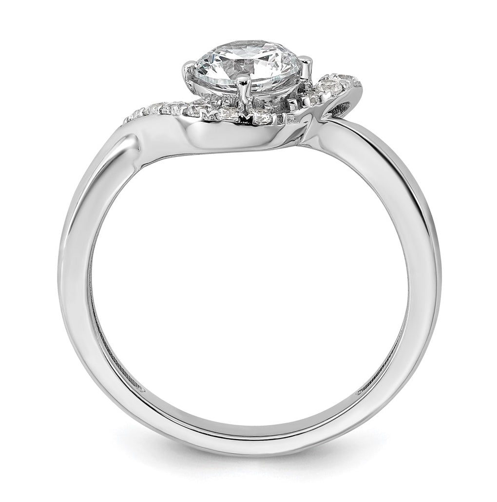 14k White Gold 7/8 carat Certified Lab Grown Diamond VS+ F+ Round Complete Engagement Ring