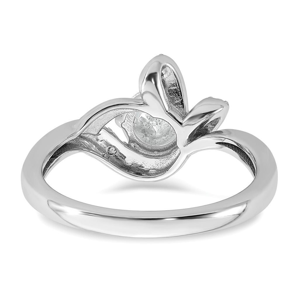 14k White Gold 7/8 carat Lab Grown Diamond VS+ F+ Round Complete Engagement Ring