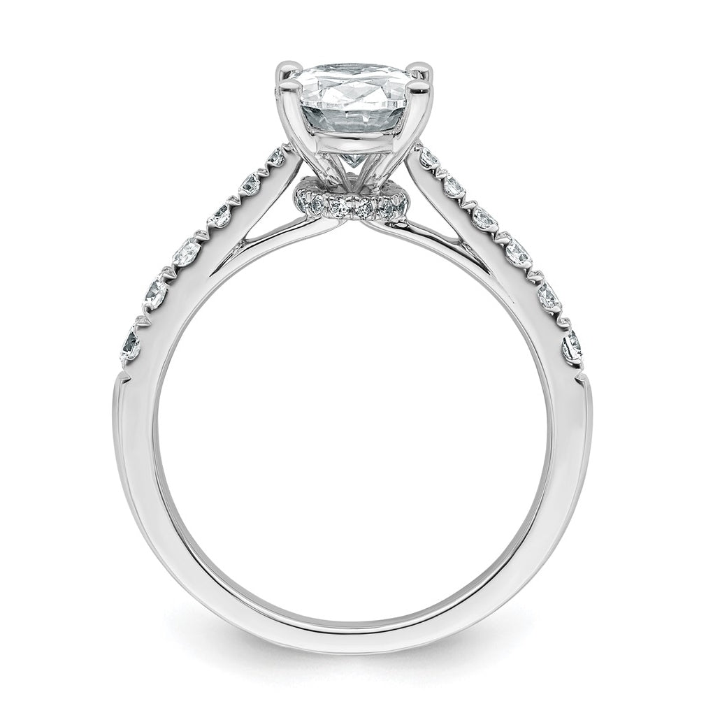 14k White Gold 2 carat Certified Lab Grown Diamond VS+ F+ Oval Complete Engagement Ring
