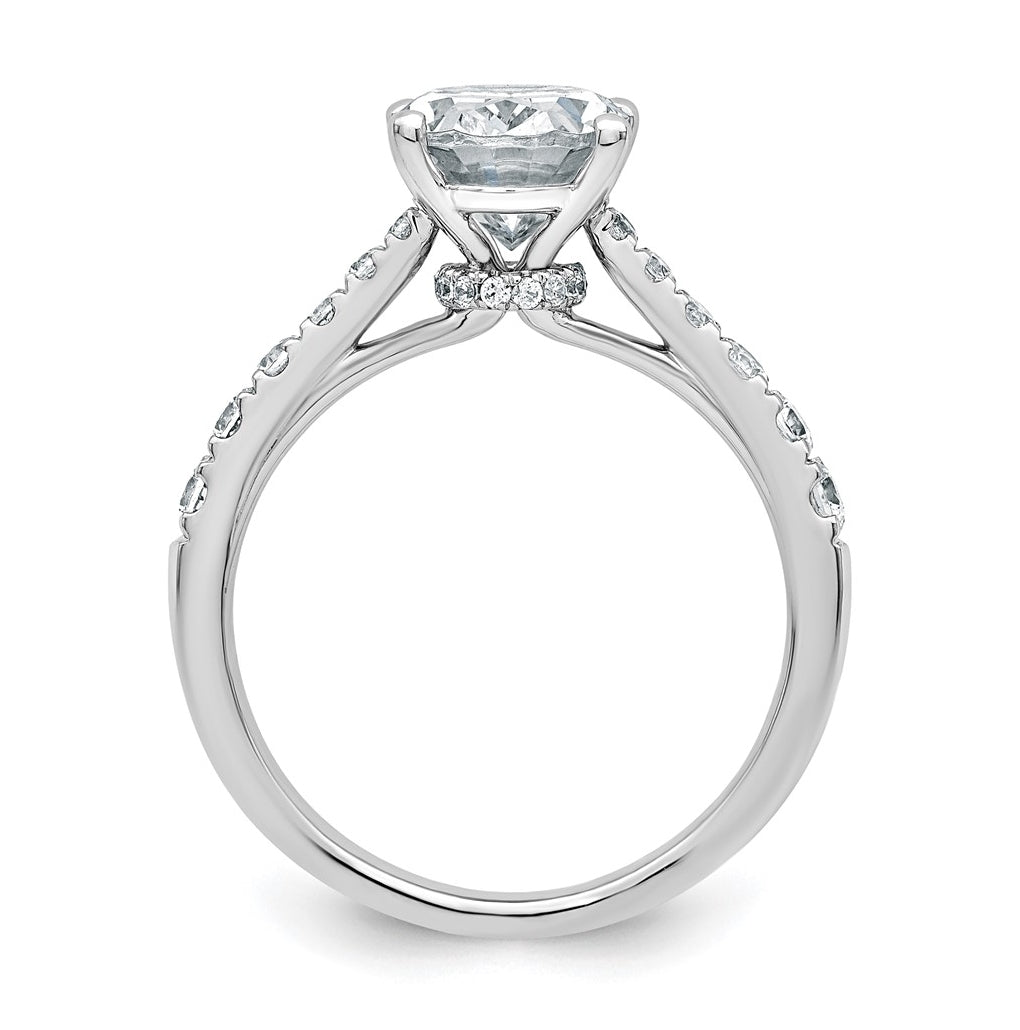 14k White Gold 2 1/2 carat Certified Lab Grown Diamond VS+ F+ Oval Complete Engagement Ring