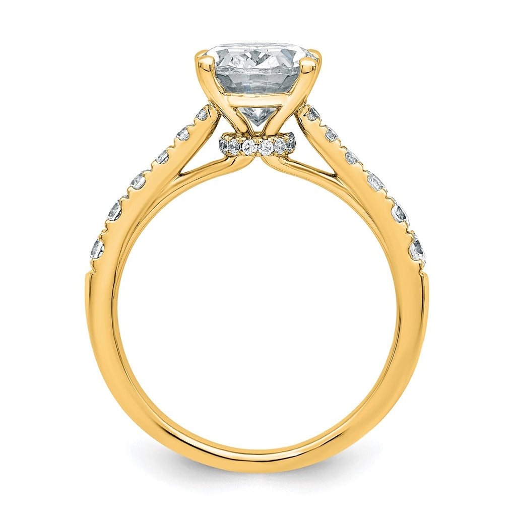 14k Yellow Gold 2 1/2 carat Certified Lab Grown Diamond VS+ F+ Oval Complete Engagement Ring
