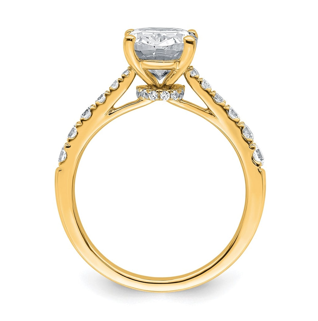 14k Yellow Gold 3 carat Certified Lab Grown Diamond VS+ F+ Oval Complete Engagement Ring