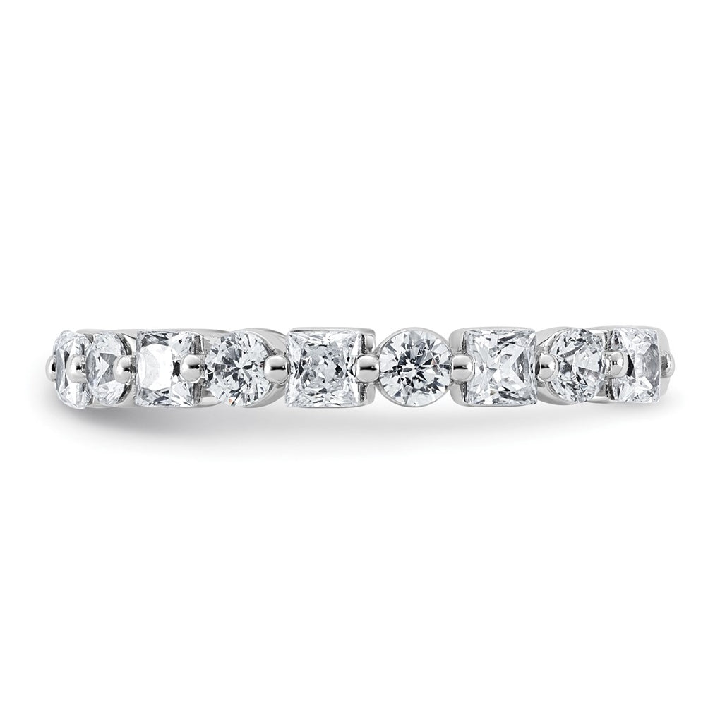 14k White Gold 1 5/8 carat Lab Grown Diamond VS+ F+ Complete Wedding Band
