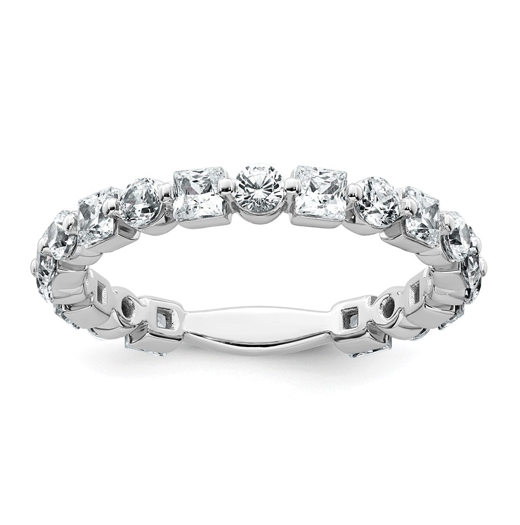 14k White Gold 1 5/8 carat Lab Grown Diamond VS+ F+ Complete Wedding Band