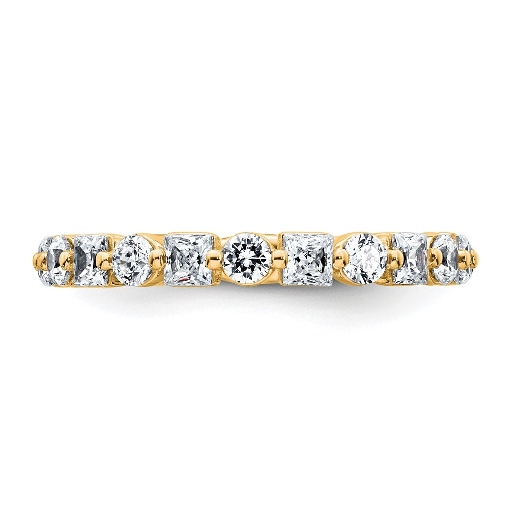 14k Yellow Gold 1 5/8 carat Lab Grown Diamond VS+ F+ Complete Wedding Band