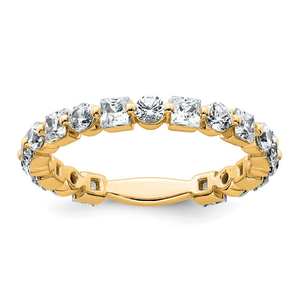 14k Yellow Gold 1 5/8 carat Lab Grown Diamond VS+ F+ Complete Wedding Band