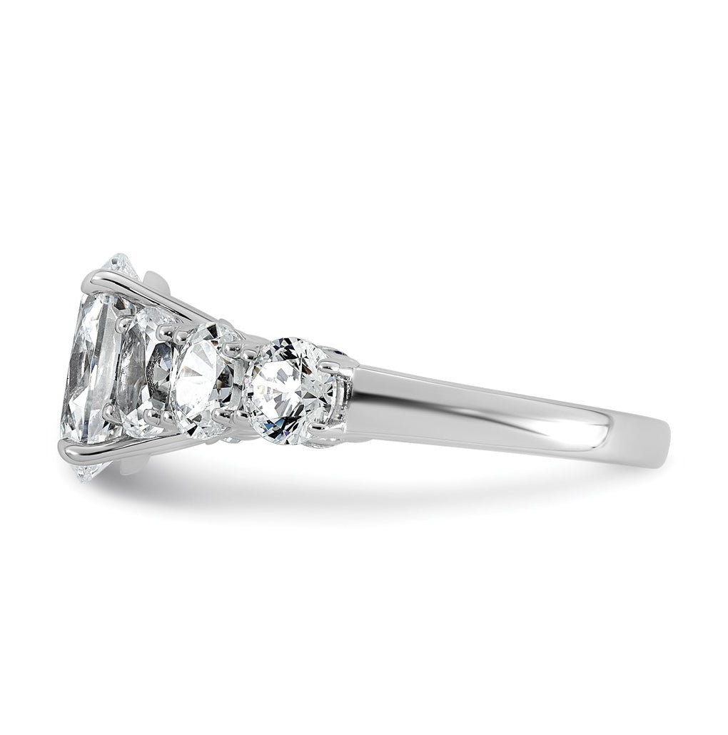 14k White Gold 3 7/8 carat Lab Grown Diamond VS+ F+ Oval Complete Engagement Ring