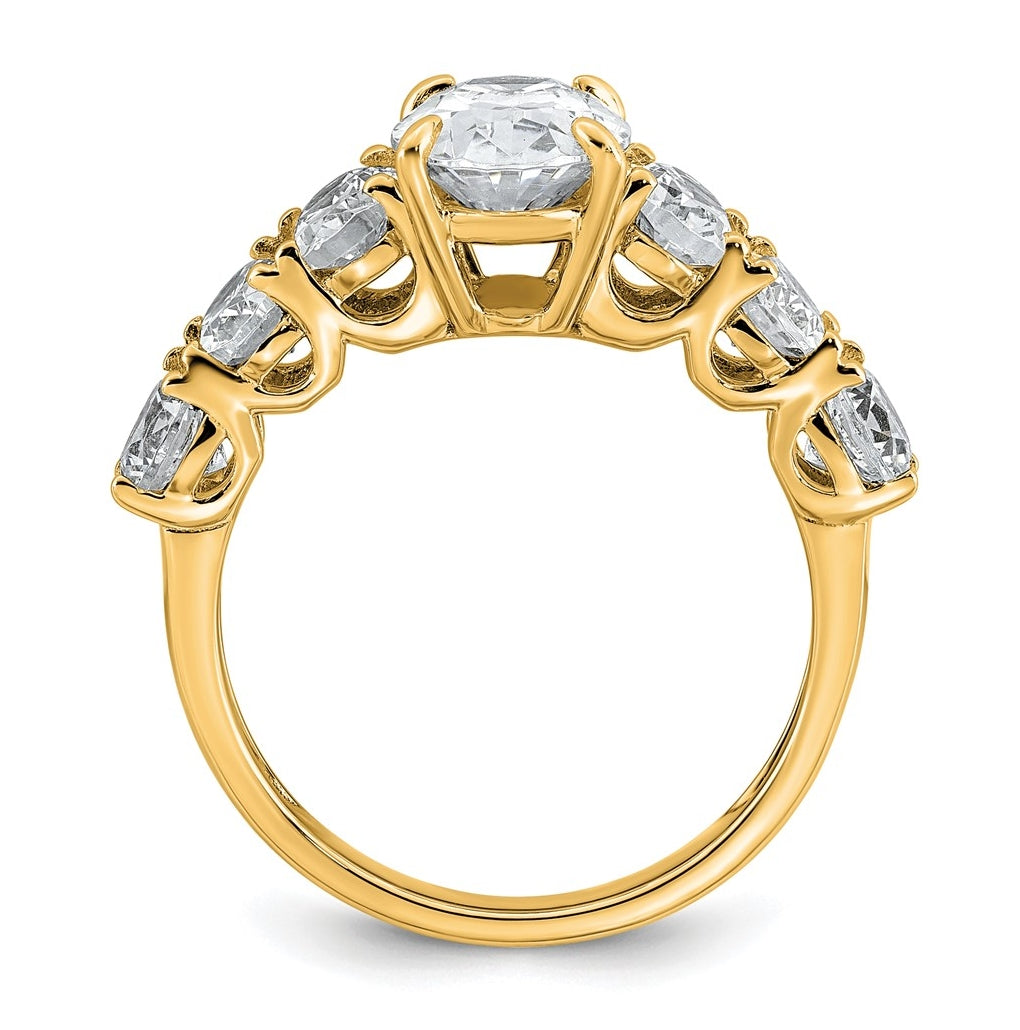 14k Yellow Gold 3 7/8 carat Lab Grown Diamond VS+ F+ Oval Complete Engagement Ring