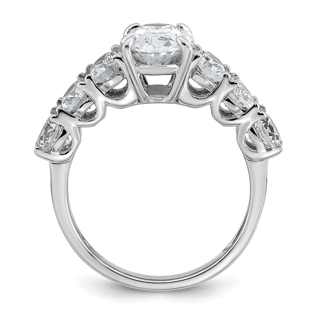 14k White Gold 3 7/8 carat Certified Lab Grown Diamond VS+ F+ Oval Complete Engagement Ring
