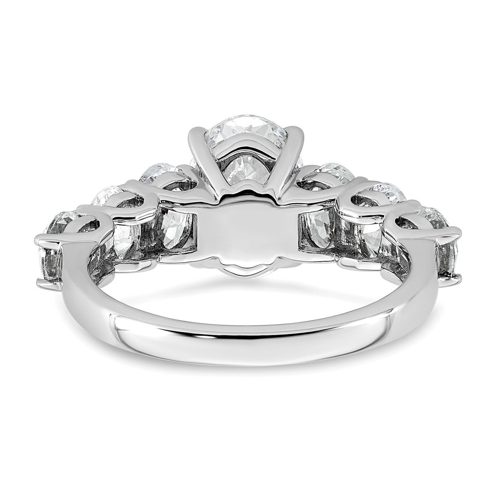 14k White Gold 3 7/8 carat Certified Lab Grown Diamond VS+ F+ Oval Complete Engagement Ring