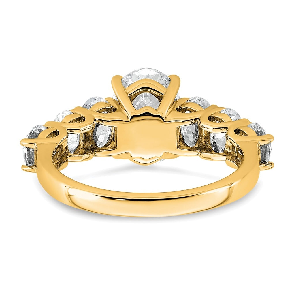 14k Yellow Gold 3 7/8 carat Certified Lab Grown Diamond VS+ F+ Oval Complete Engagement Ring