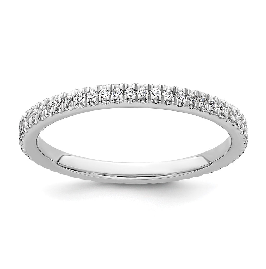 14k White Gold 1/4 carat Lab Grown Diamond VS+ F+ Complete Wedding Band