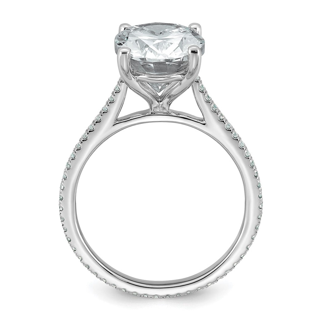 14k White Gold 4 1/4 carat Certified Lab Grown Diamond VS+ F+ Oval Complete Engagement Ring