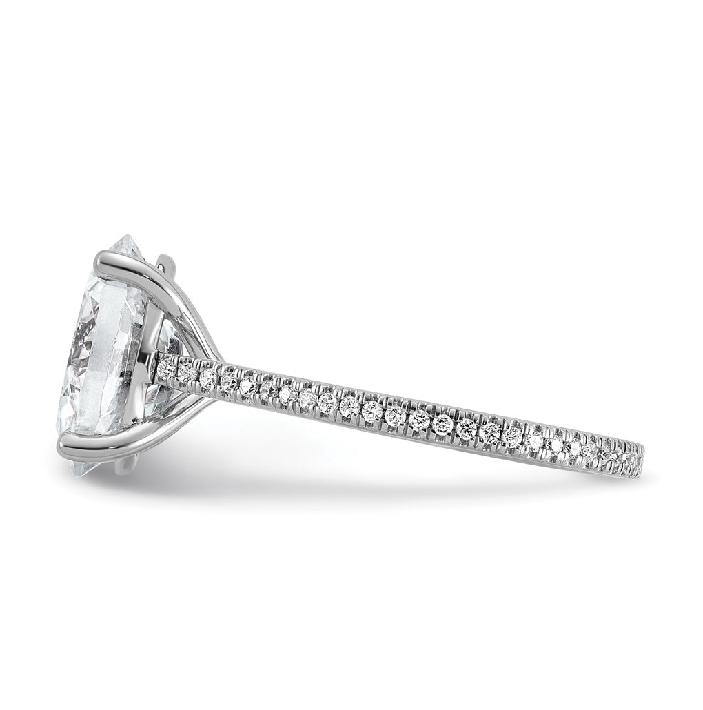14k White Gold 4 1/4 carat Certified Lab Grown Diamond VS+ F+ Oval Complete Engagement Ring