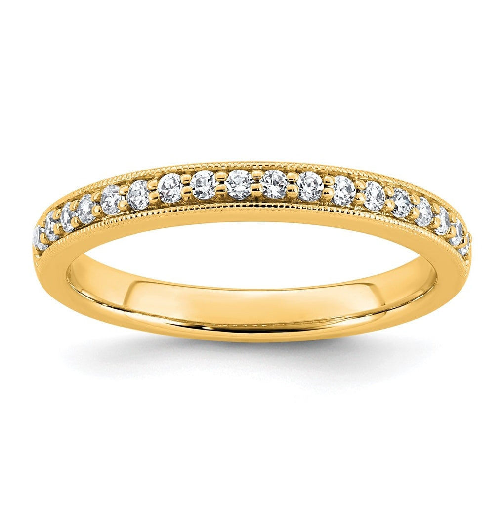 14k Yellow Gold 1/5 carat Lab Grown Diamond VS+ F+ Complete Wedding Band