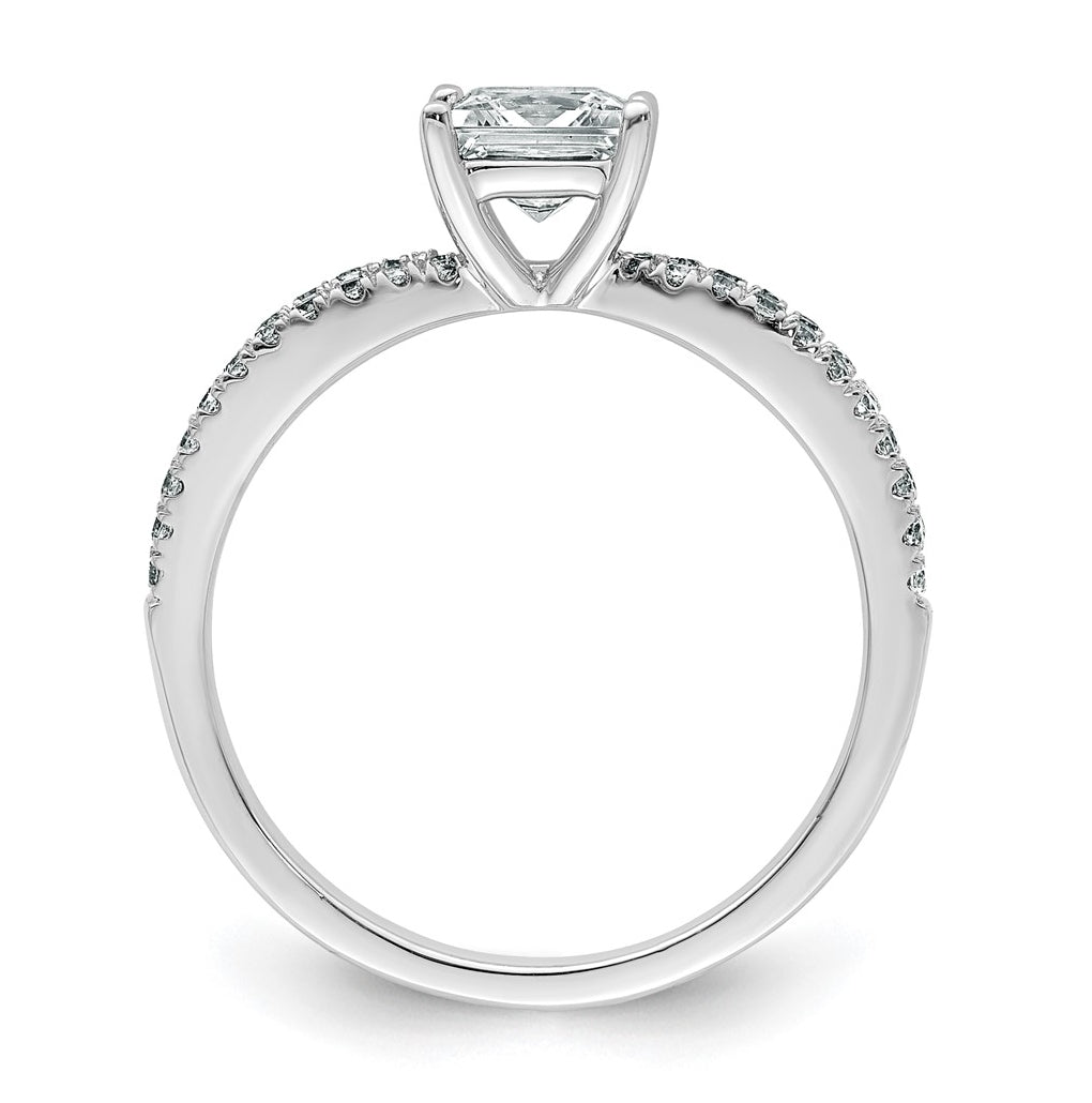 14K Yellow Or White Gold Certified Lab Grown Diamond VS+ F+ Princess Complete Engagement Ring