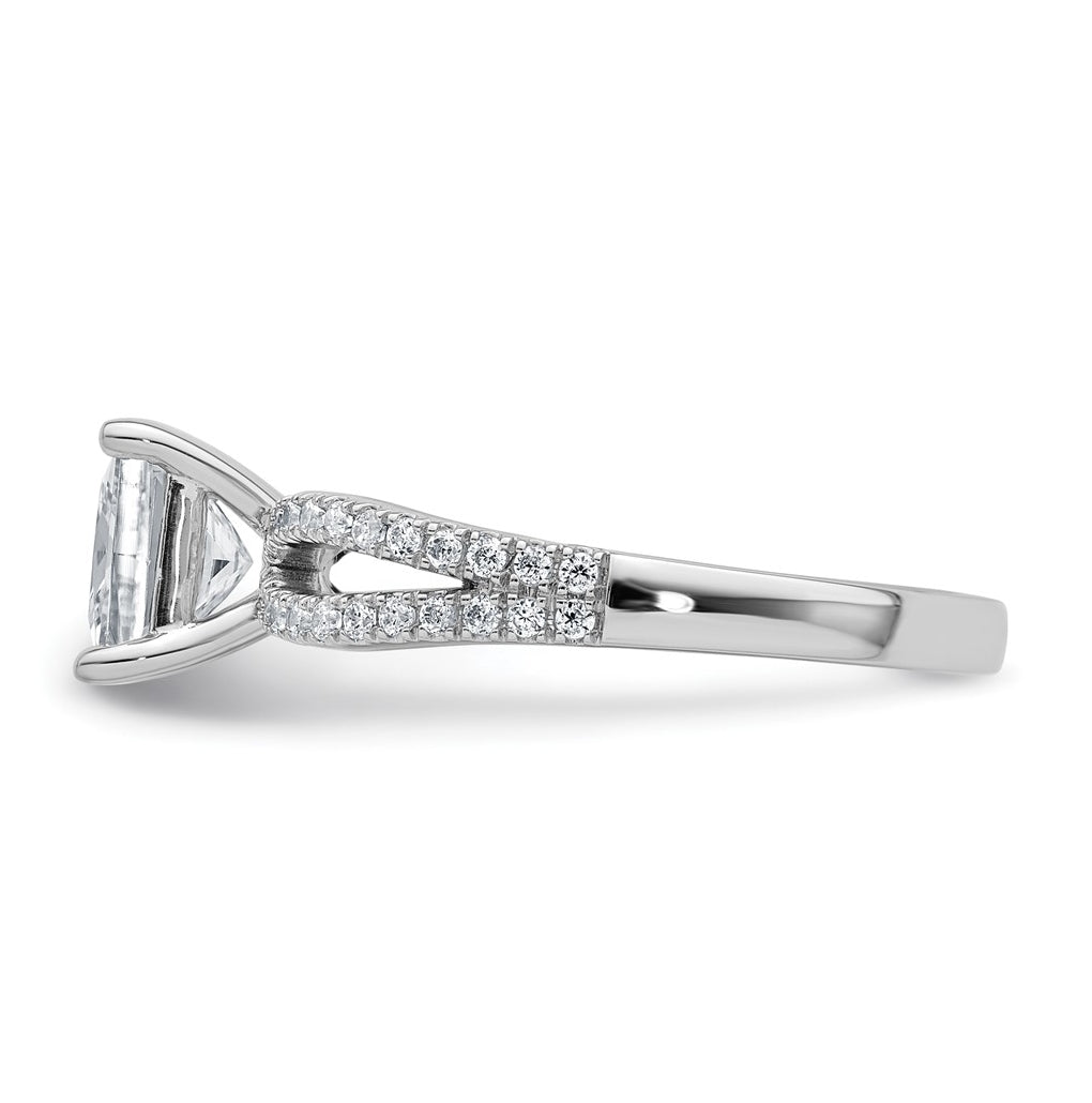 14K Yellow Or White Gold Lab Grown Diamond VS+ F+ Princess Complete Engagement Ring