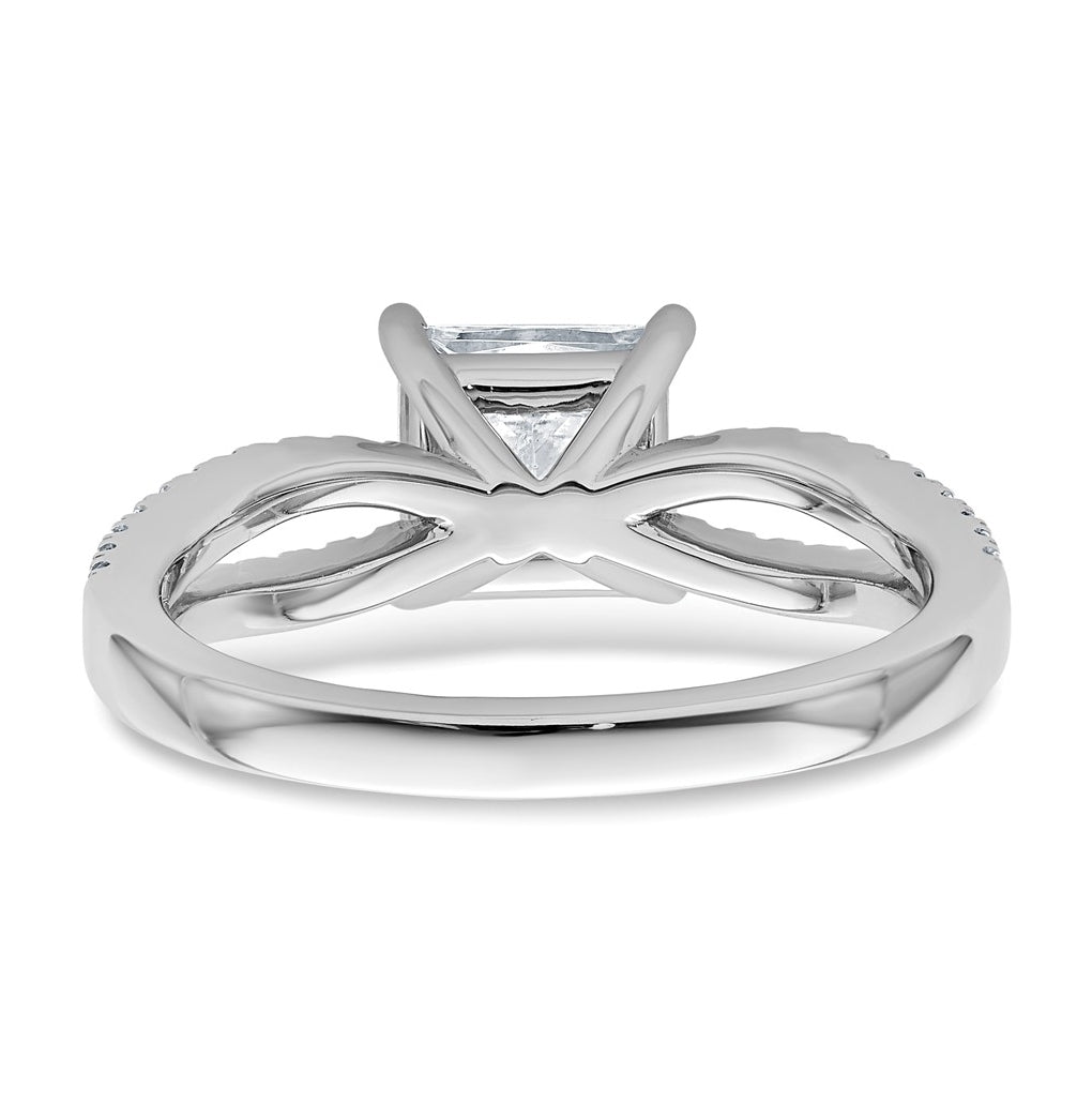 14K Yellow Or White Gold Lab Grown Diamond VS+ F+ Princess Complete Engagement Ring
