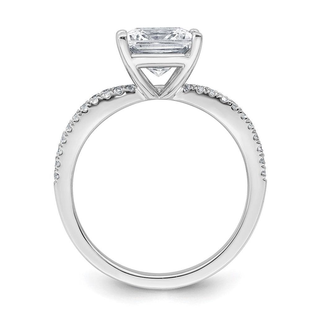 14K Yellow Or White Gold Lab Grown Diamond VS+ F+ Princess Complete Engagement Ring