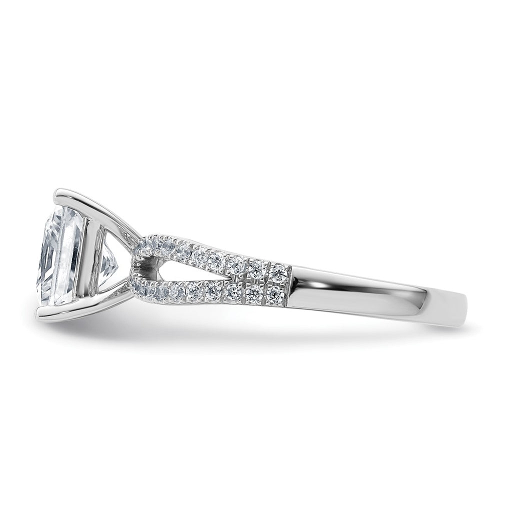 14K Yellow Or White Gold Lab Grown Diamond VS+ F+ Princess Complete Engagement Ring