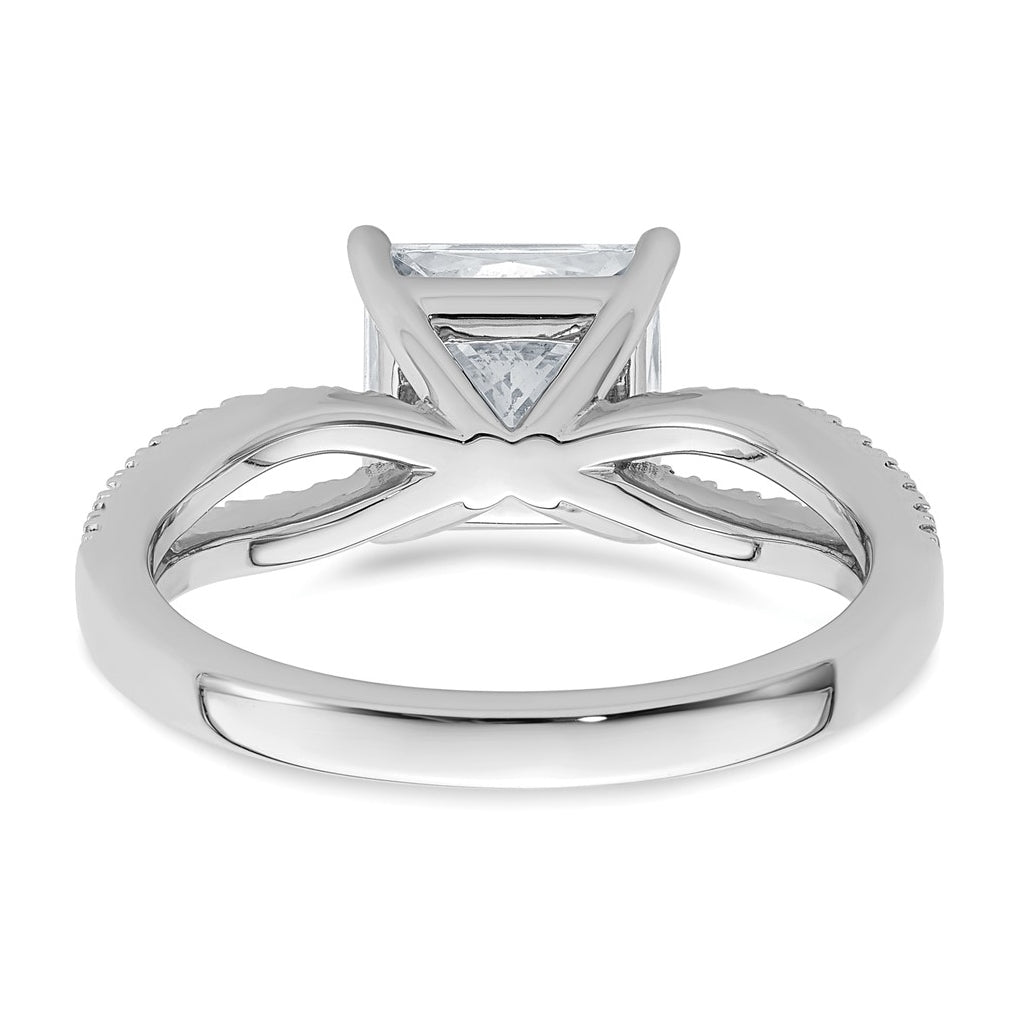 14K Yellow Or White Gold Lab Grown Diamond VS+ F+ Princess Complete Engagement Ring
