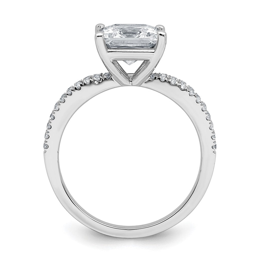 14K Yellow Or White Gold Lab Grown Diamond VS+ F+ Princess Complete Engagement Ring