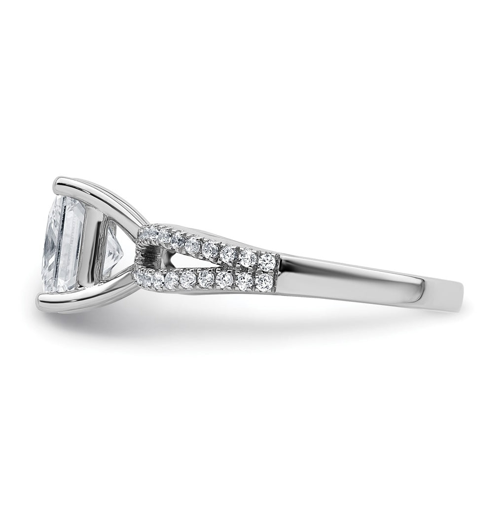 14K Yellow Or White Gold Lab Grown Diamond VS+ F+ Princess Complete Engagement Ring