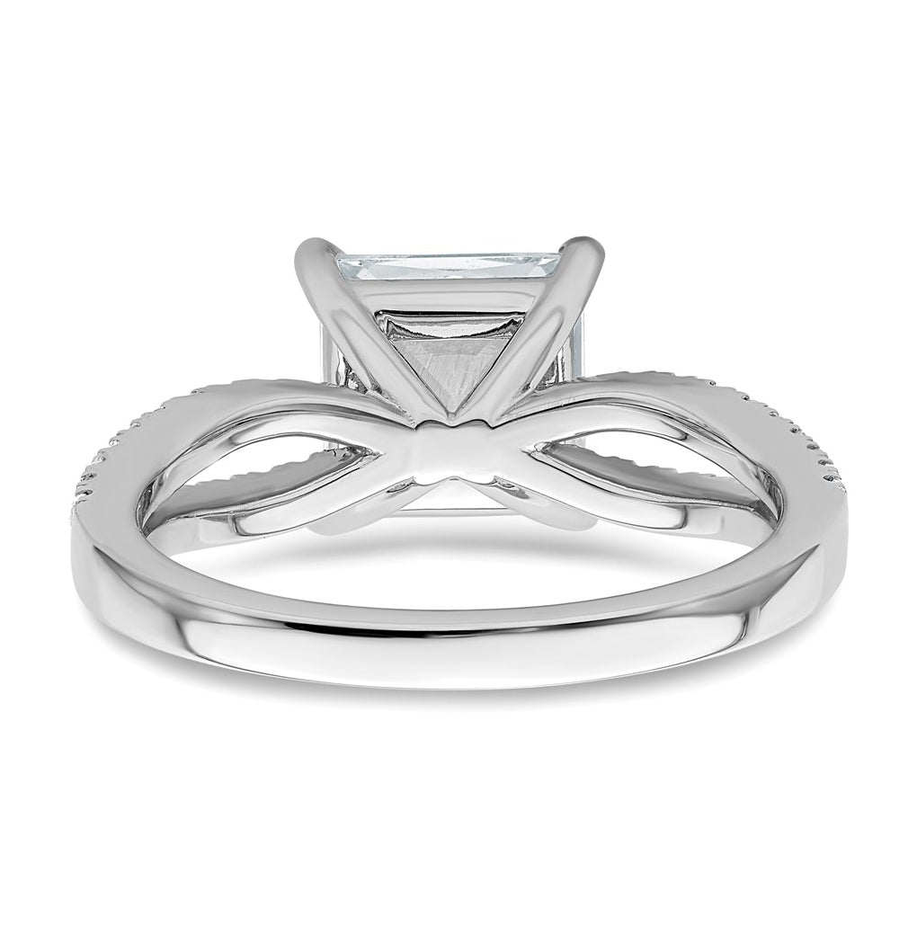 14K Yellow Or White Gold Lab Grown Diamond VS+ F+ Princess Complete Engagement Ring