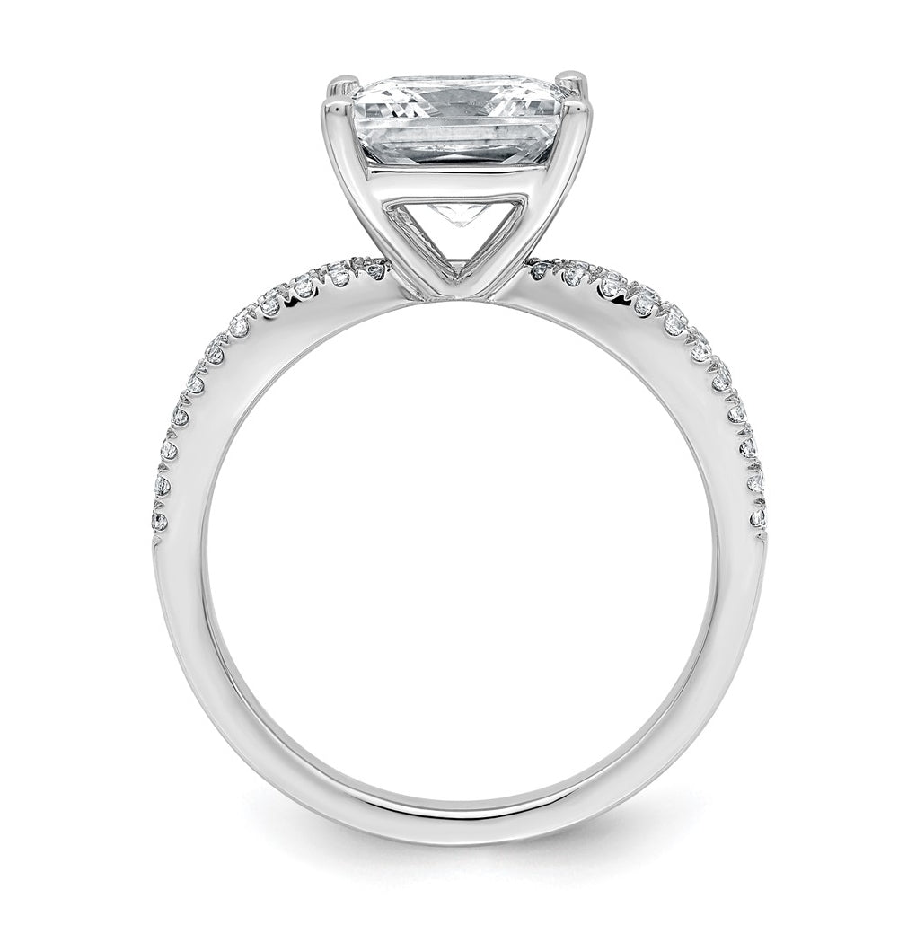 14K Yellow Or White Gold Lab Grown Diamond VS+ F+ Princess Complete Engagement Ring