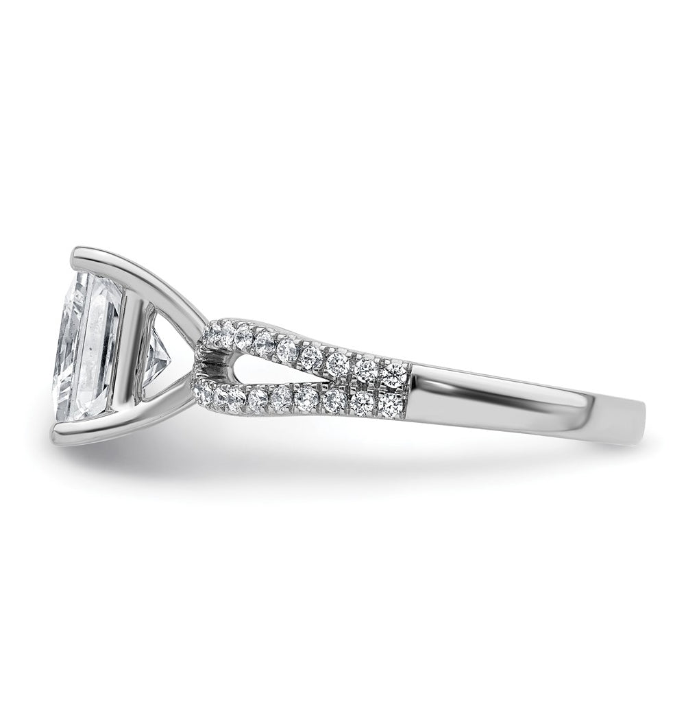 14K Yellow Or White Gold Lab Grown Diamond VS+ F+ Princess Complete Engagement Ring